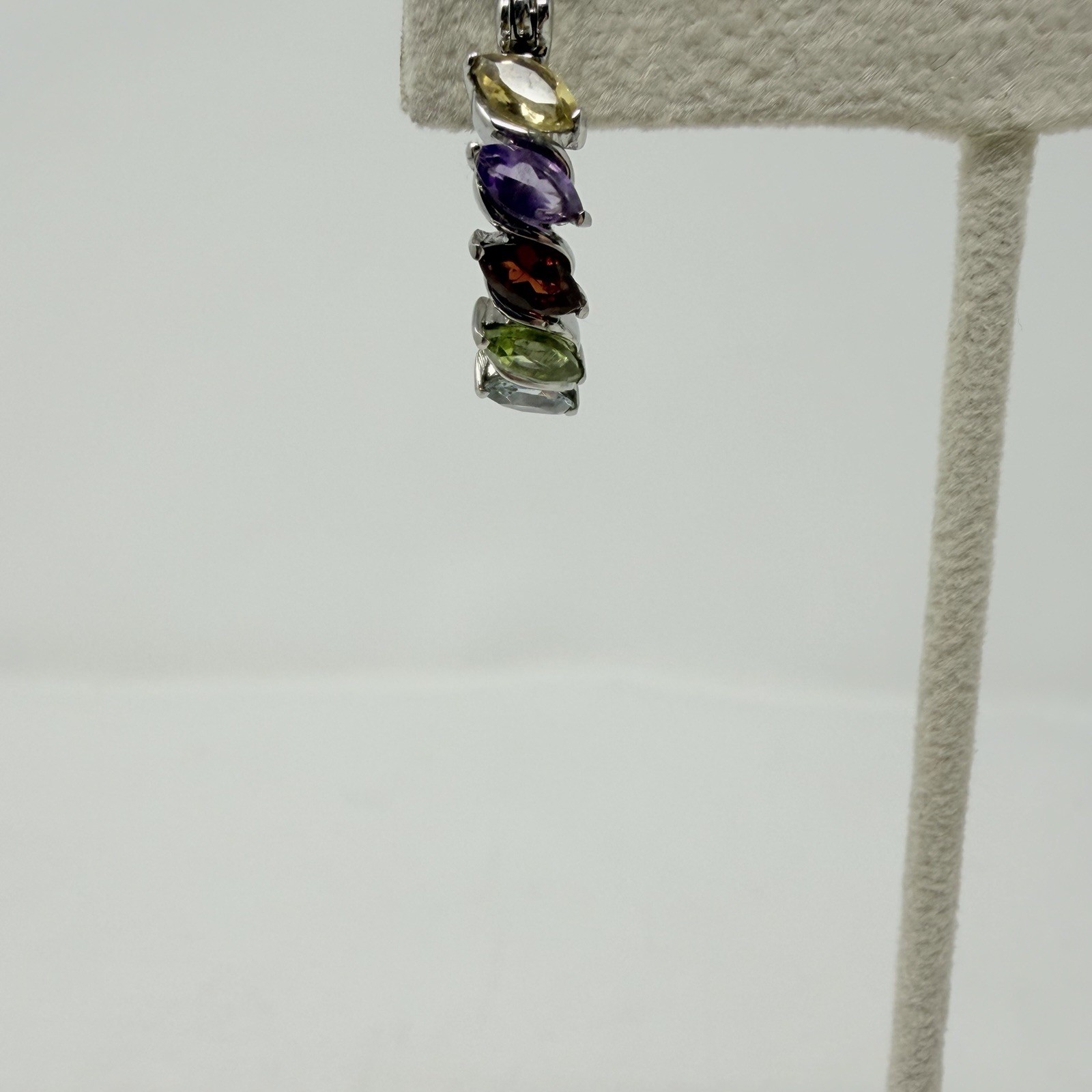 Shop LC Multi Gemstone Click Top Hoop Earrings in Stainless Steel 2.60 cts 5448