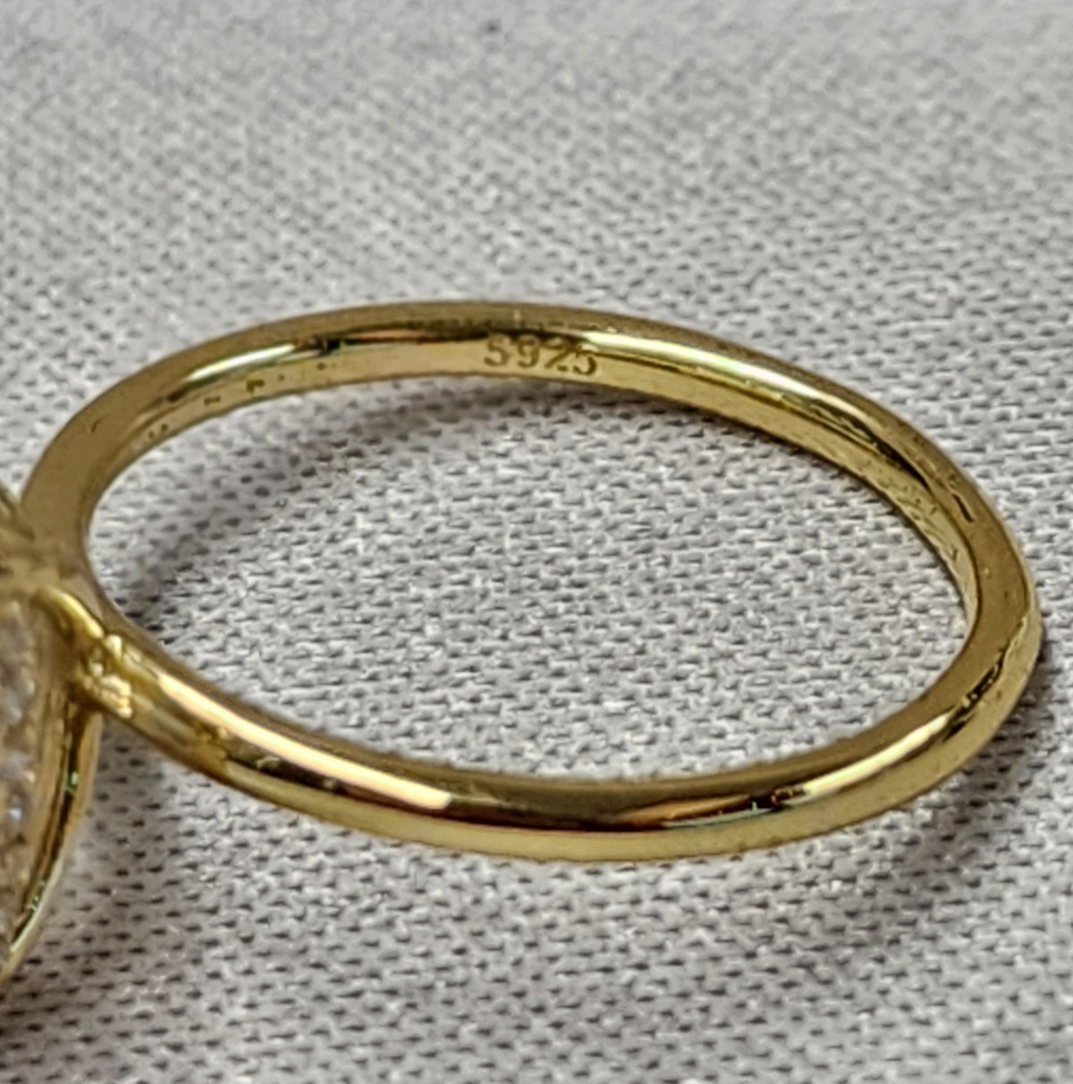 Maxine 18K Gold Plated Elongated Cushion Cut Ring sz 8