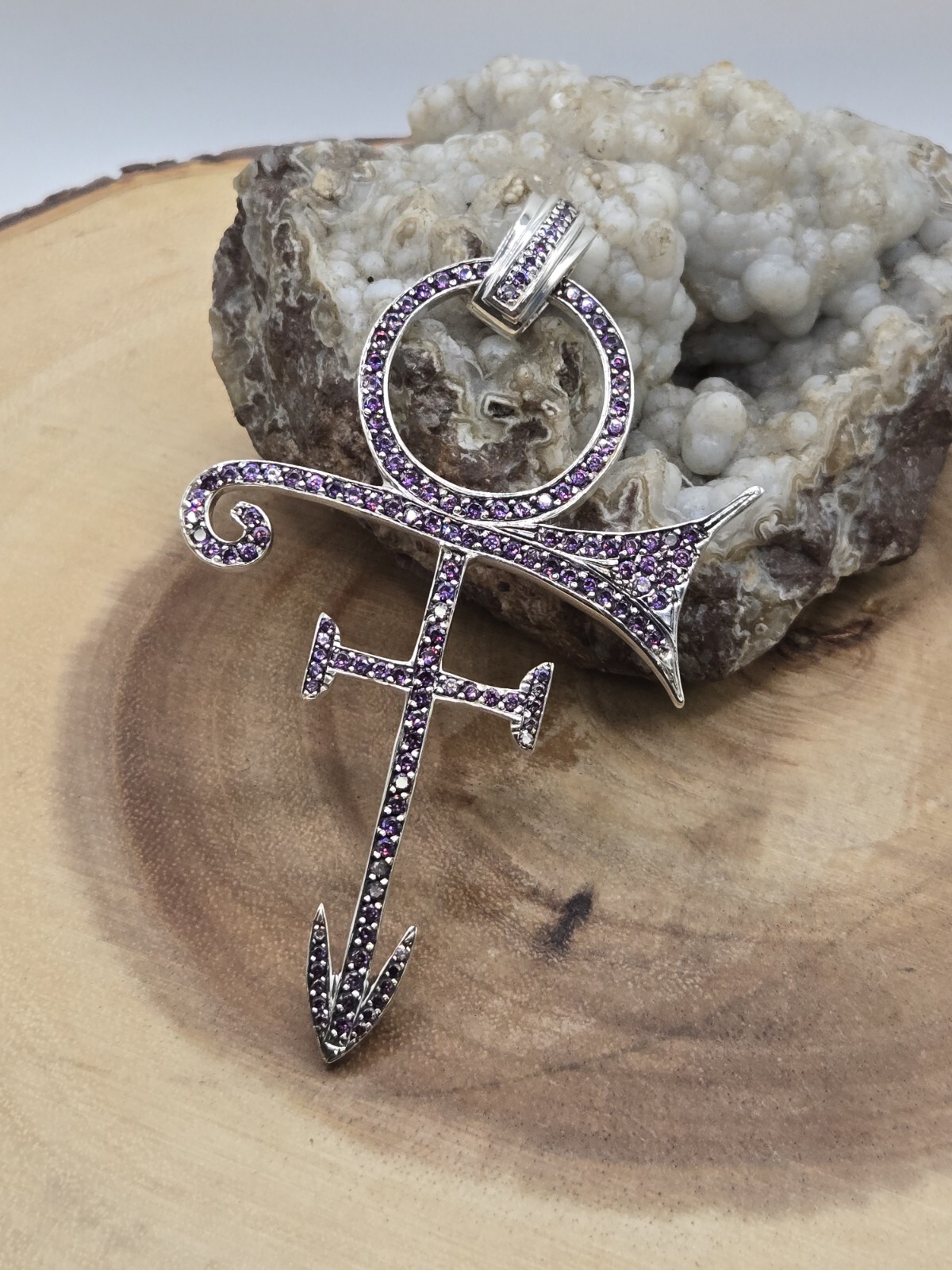 Genuine 925 Sterling Silver Prince Pendant,Fully Set,Pave,handmade, 4.5In Long