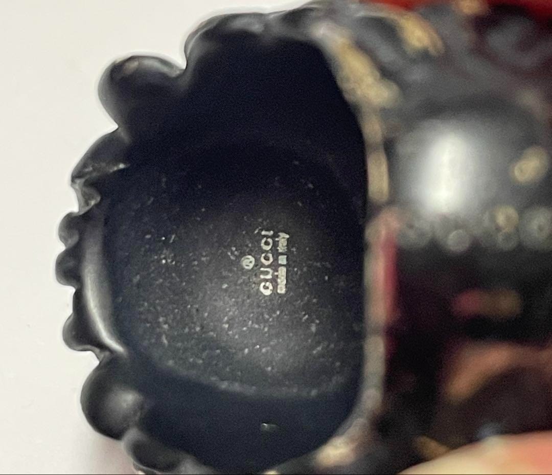 Gucci Lion Head Black Ring US6-6.5 Damaged With Original Box