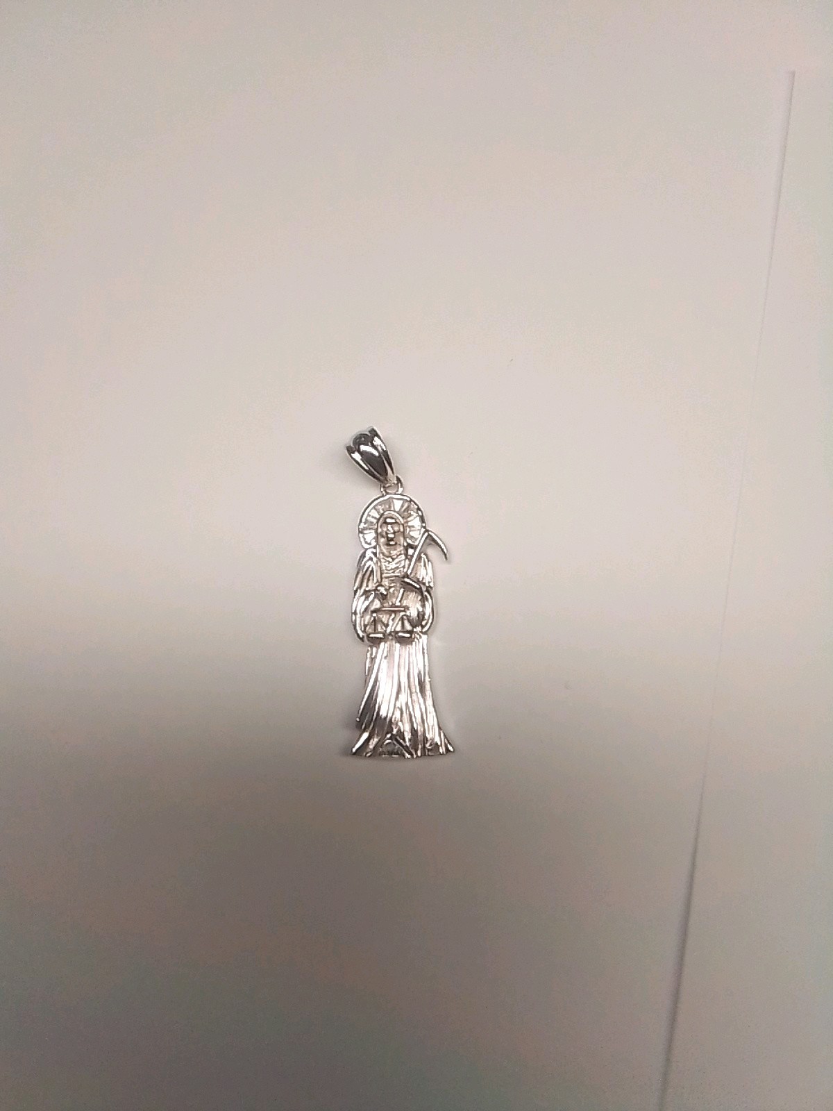 Sterling Silver 925 Men’s Santa Muerte Pendant