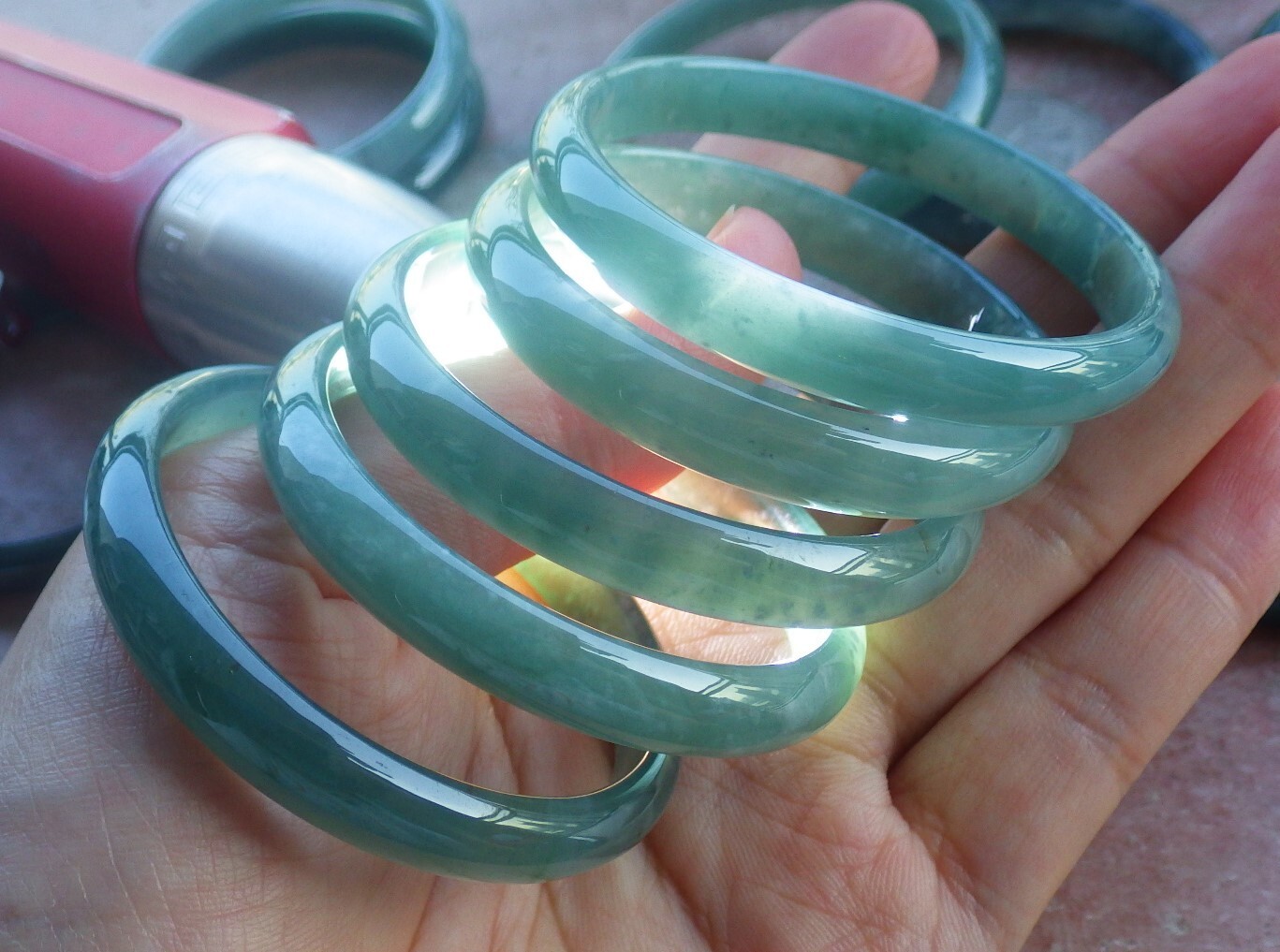 1 piece Green 100% Natural A JADE Jadeite Baby Child Bangle 36-49mm 701416