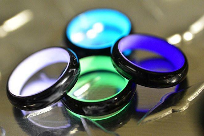 CARBON FIBER Glow in the Dark Purple Ring Sizes 5,6,7,8,9,10,11,12,13,14