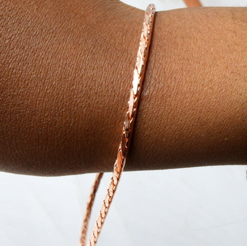 Pure Copper Snake Chain Bracelet Copper Arthritis Pain Relief Biker Bracelet