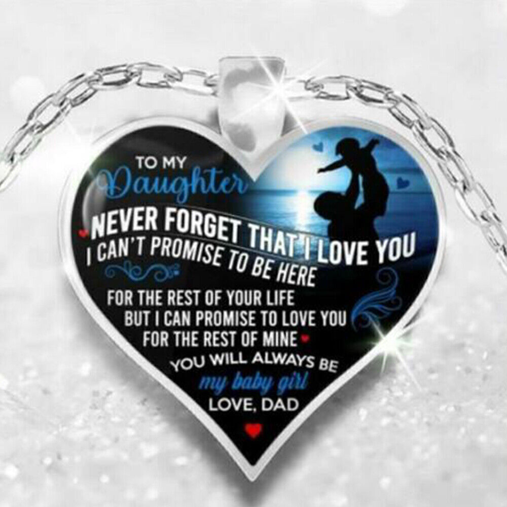 To My Daughter Heart Necklace Birthday Christmas Xmas Gift from Dad Father Daddy