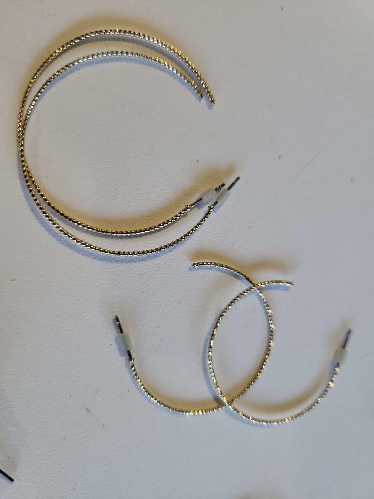 8 Pair Mixed Lot Silver/Gold Tone Hoop & Dangle/Drop Earrings Hook Closure Metal