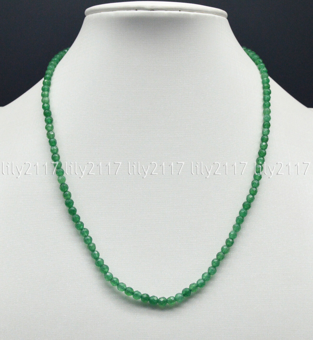 Lots 4mm Natural Multicolor Gems Faceted Round Beads Necklaces Silver Clasp 18″