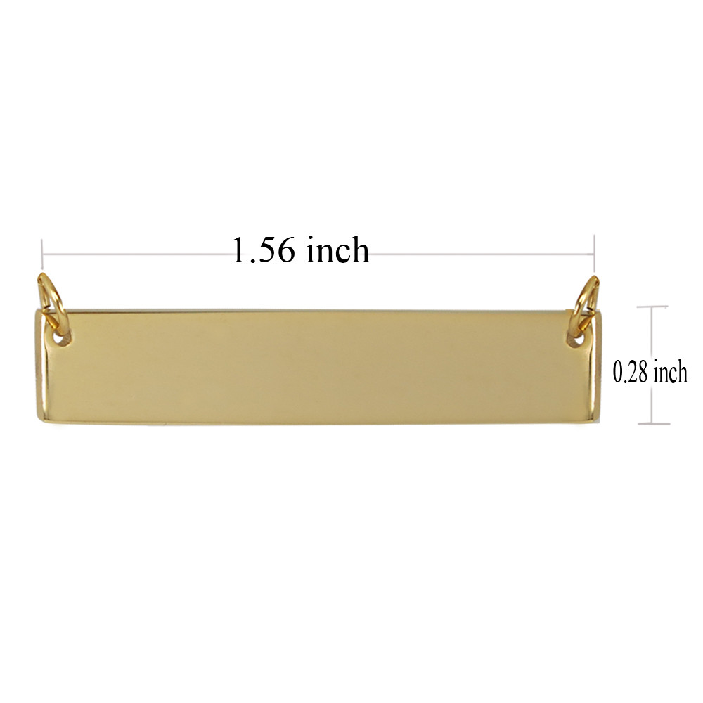 Woman Gold Bar Necklace Personalized Initial Name Engraved Custom Woman Necklace