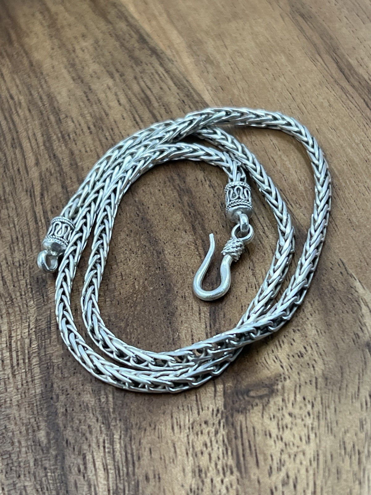 Sterling Silver 925 Vintage Byzantine Chain Necklace 16″