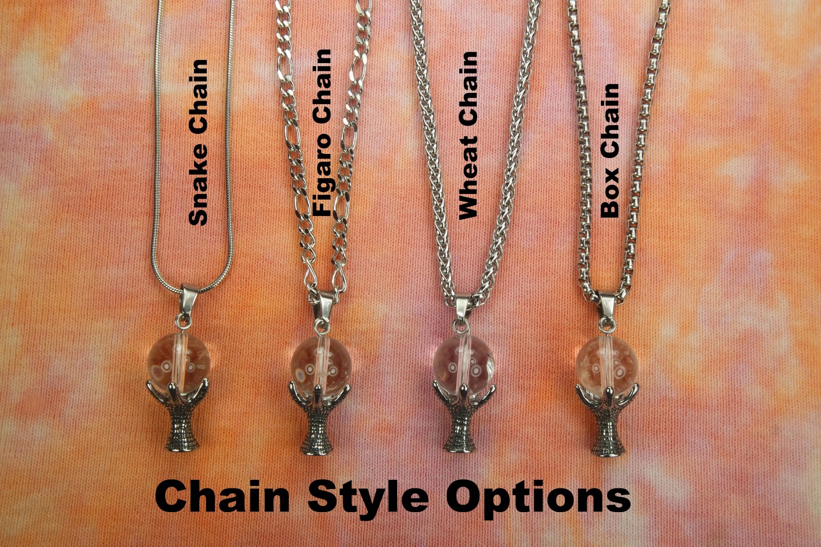 Crystal Ball Necklace, Natural Quartz Witches Eye Charm, Scrying Fortune Teller