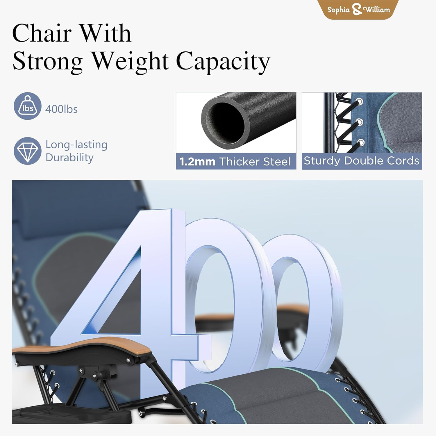 Oversized XXL Zero Gravity Lounge Chair Padded Reclining Lawn Chair Outdoor Grav