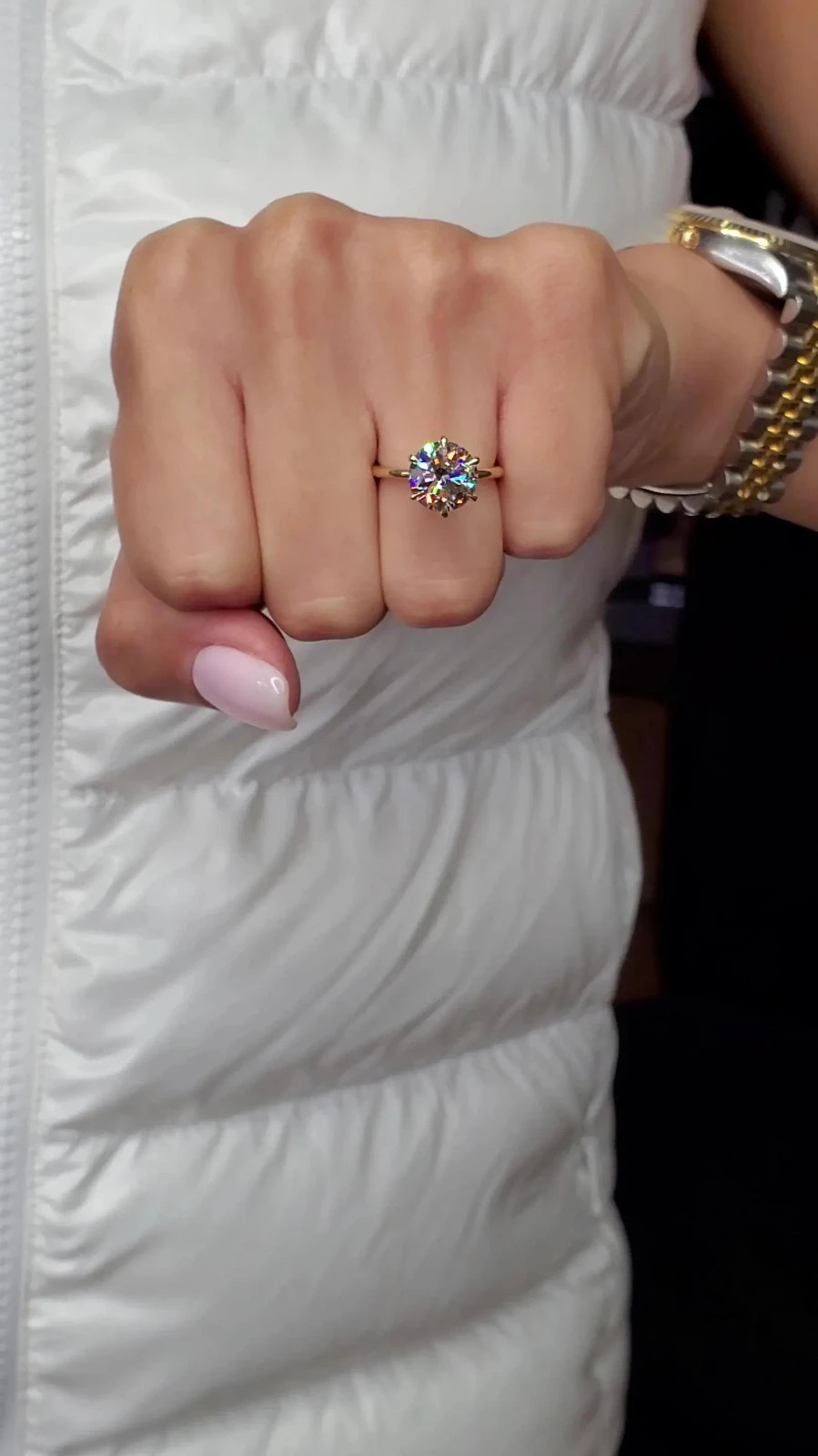 Round Moissanite Ring, Round Engagement Ring, Promise Ring, Bridal Ring For Her