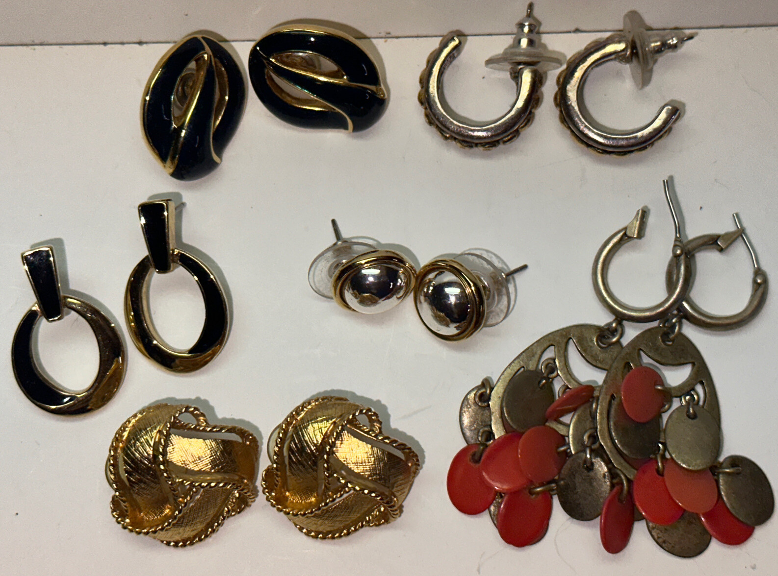 Branded Lot of 6 Fashion Pierced Earrings Napier LC RLL Trifari Monet See Photos