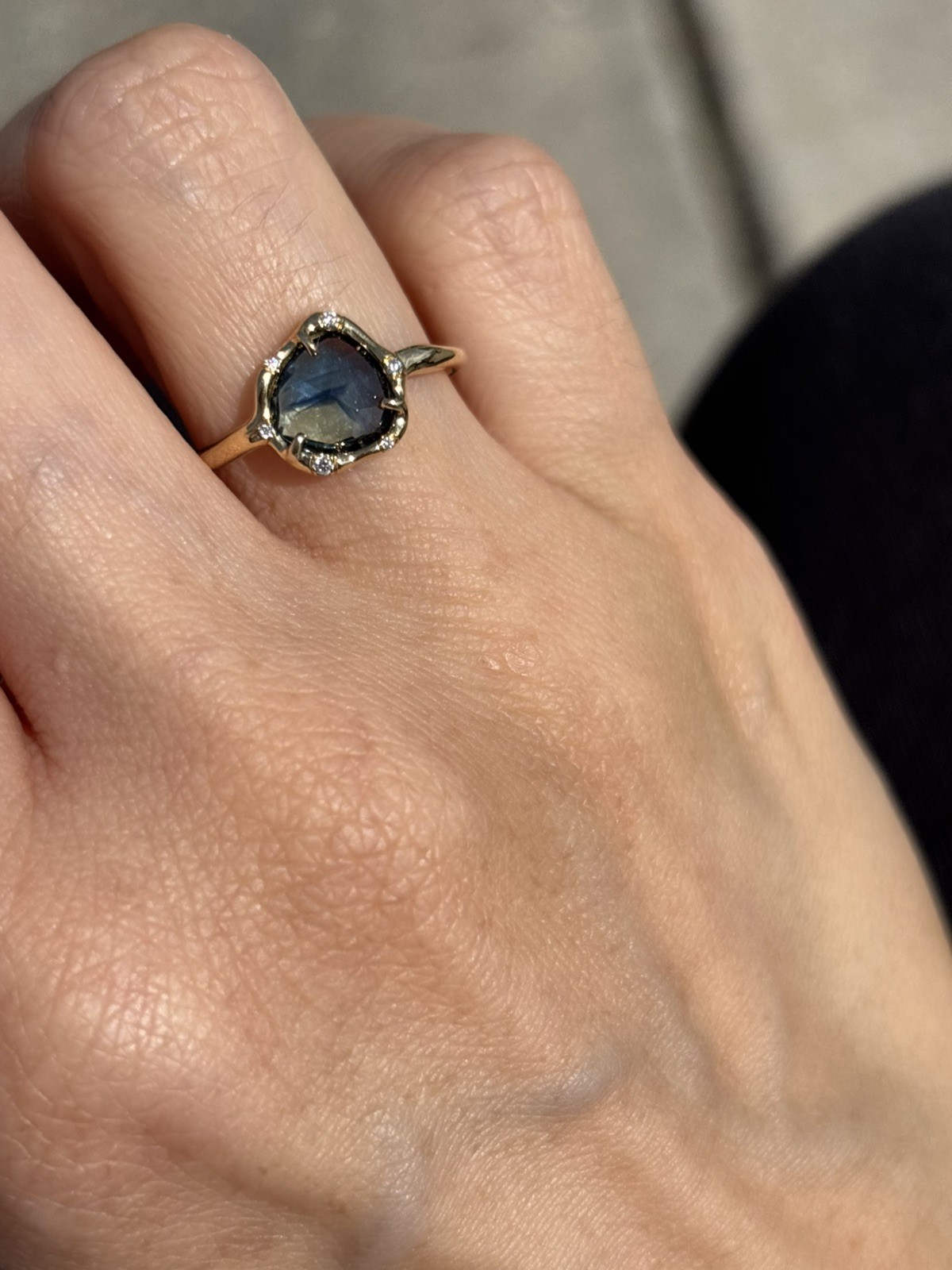 14 K Yellow Gold Sirciam Blue Sapphire Ring orginally $2,640