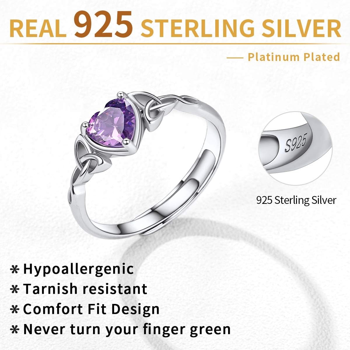 Birthstone Jewelry 925 Sterling Silver Purple Alexandrite June Birthstone Cel…