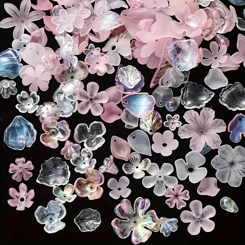 30G/1.05Oz Frosted Petal Butterfly Bow Mixed Style DIY Jewelry Bracelet Accessor