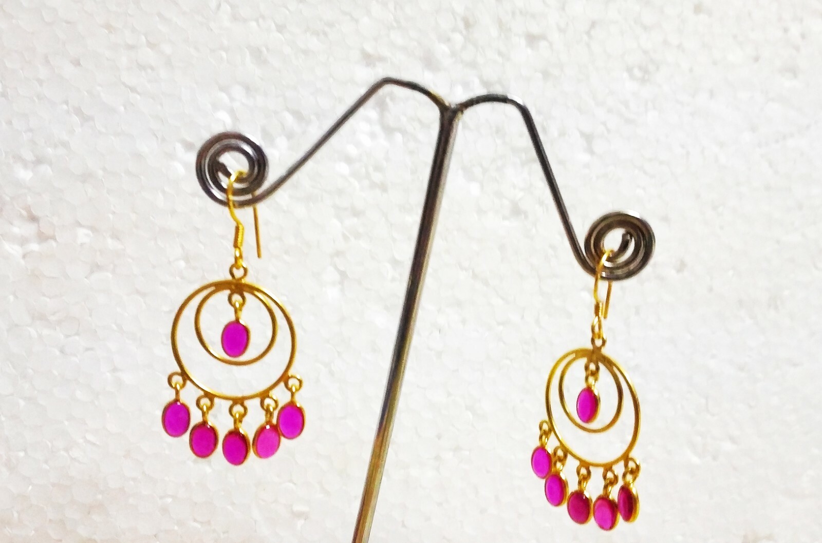 925 Sterling Silver Gold Plated Very Light Weight Earrings Anniversary Gift
