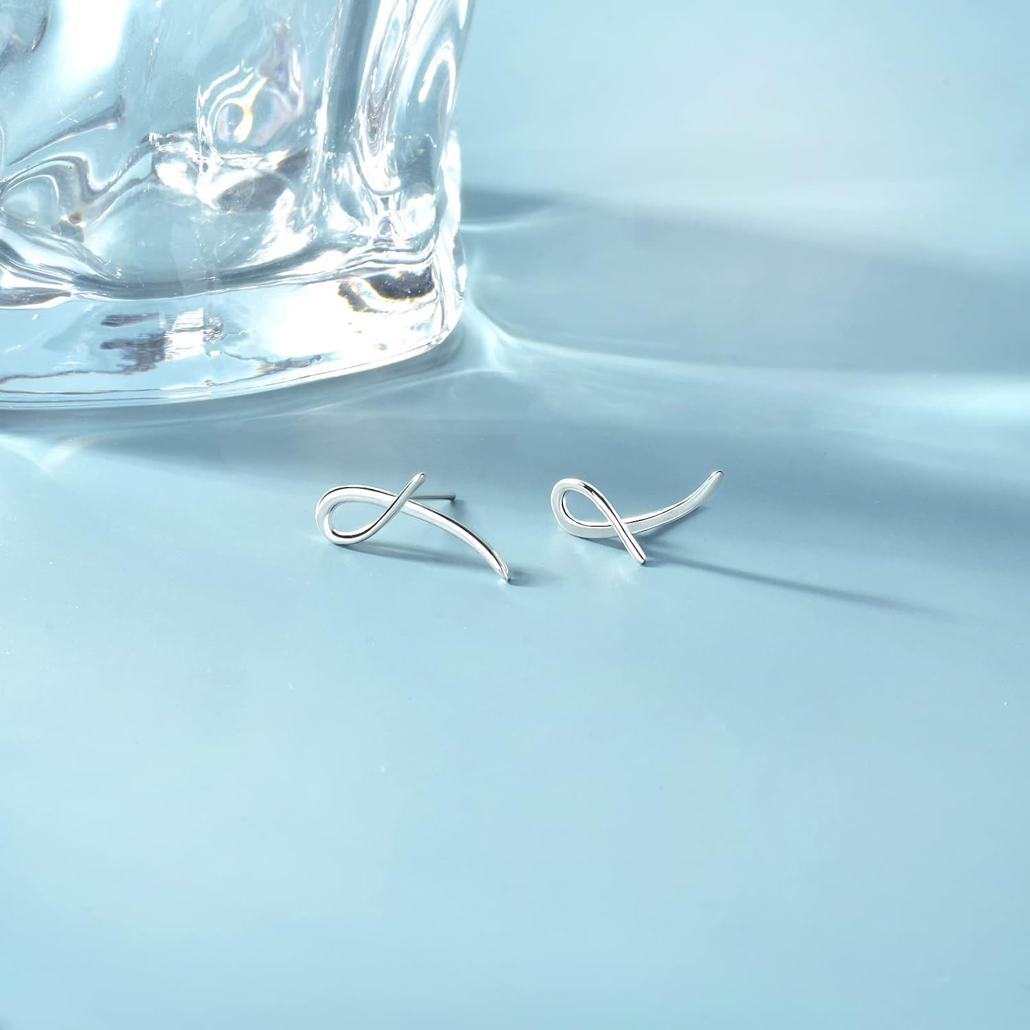 Minimalist Stud Earrings for Women – Sterling Silver Ear Climber Earrings Lig…