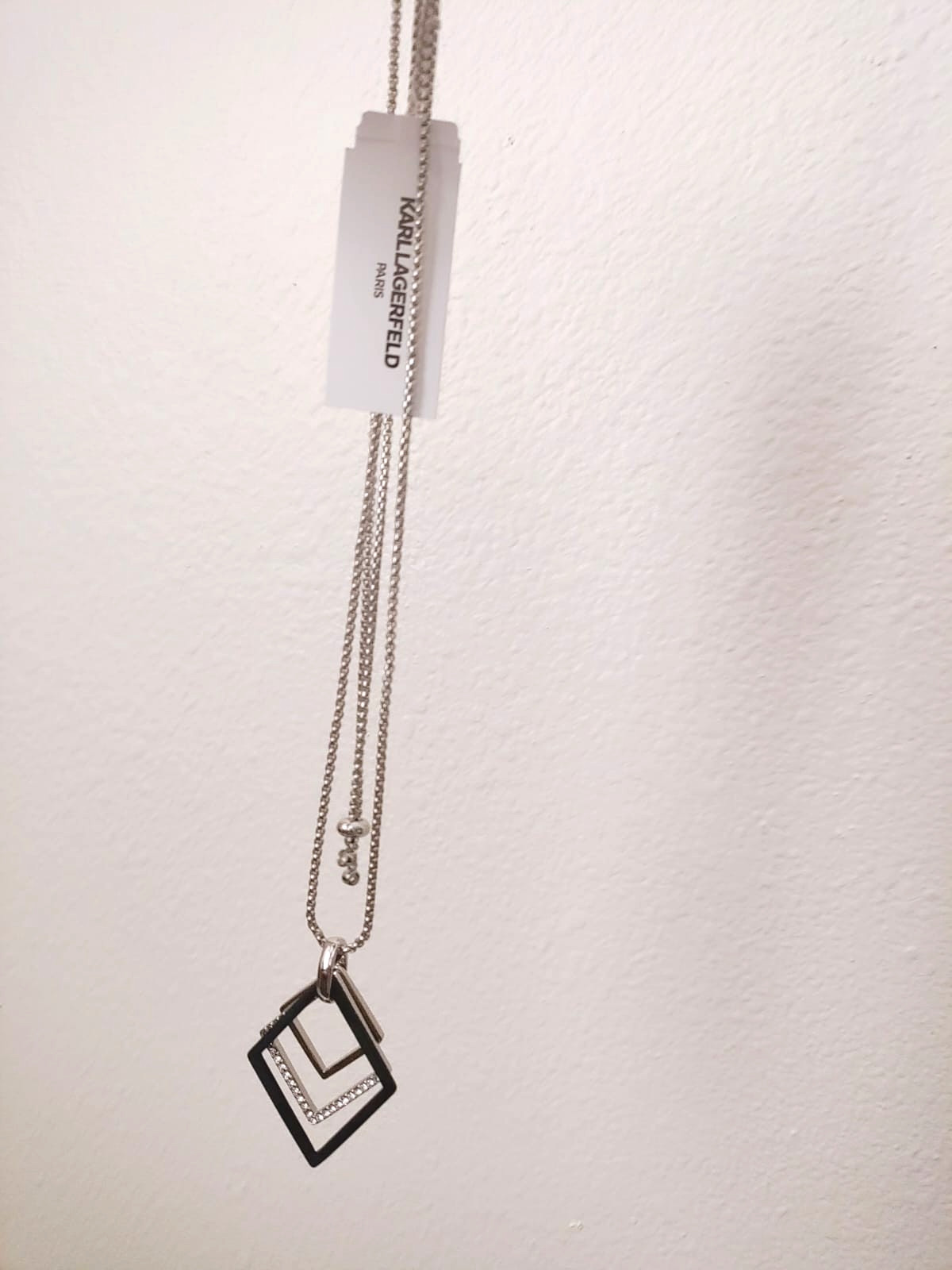 Karl Lagerfeld Paris Geometric Nested Adjustable Pendant Necklace – 36″