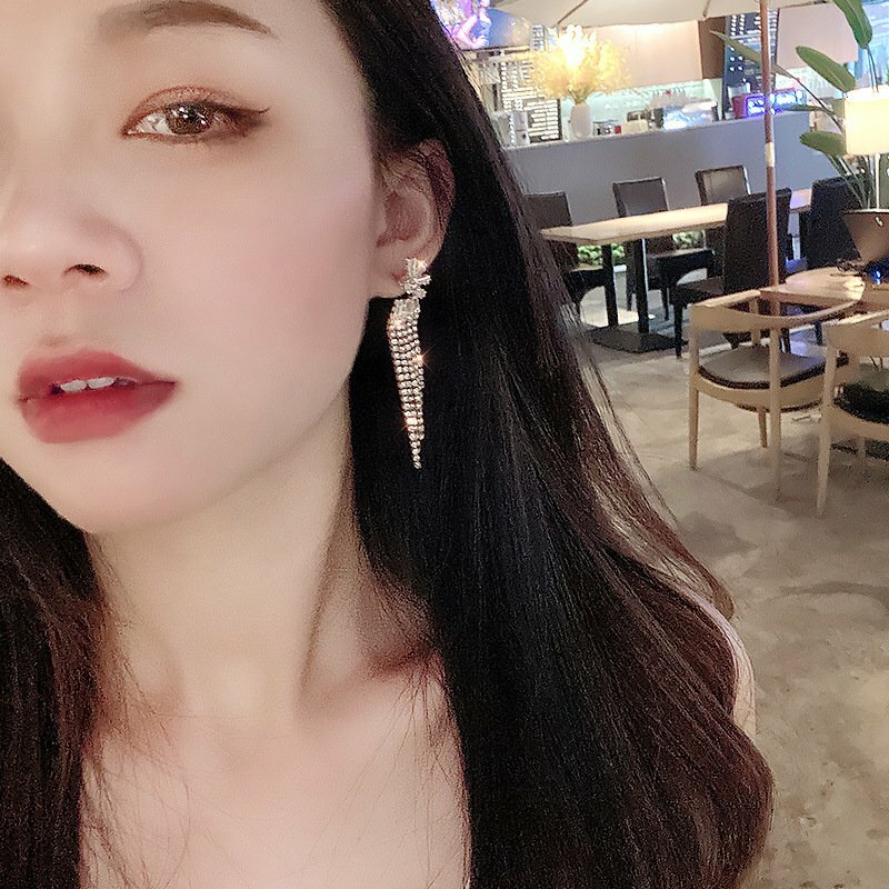 Elegant Women Cubic Zircon Dangle Earrings Crystal CZ Drop Earrings Jewelry Gift