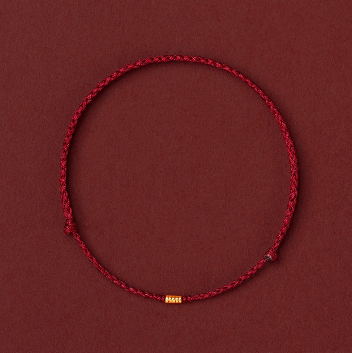 Elegant Chinese Style Red Rope Braided Gold-plated Lucky Bead Christmas Bracelet