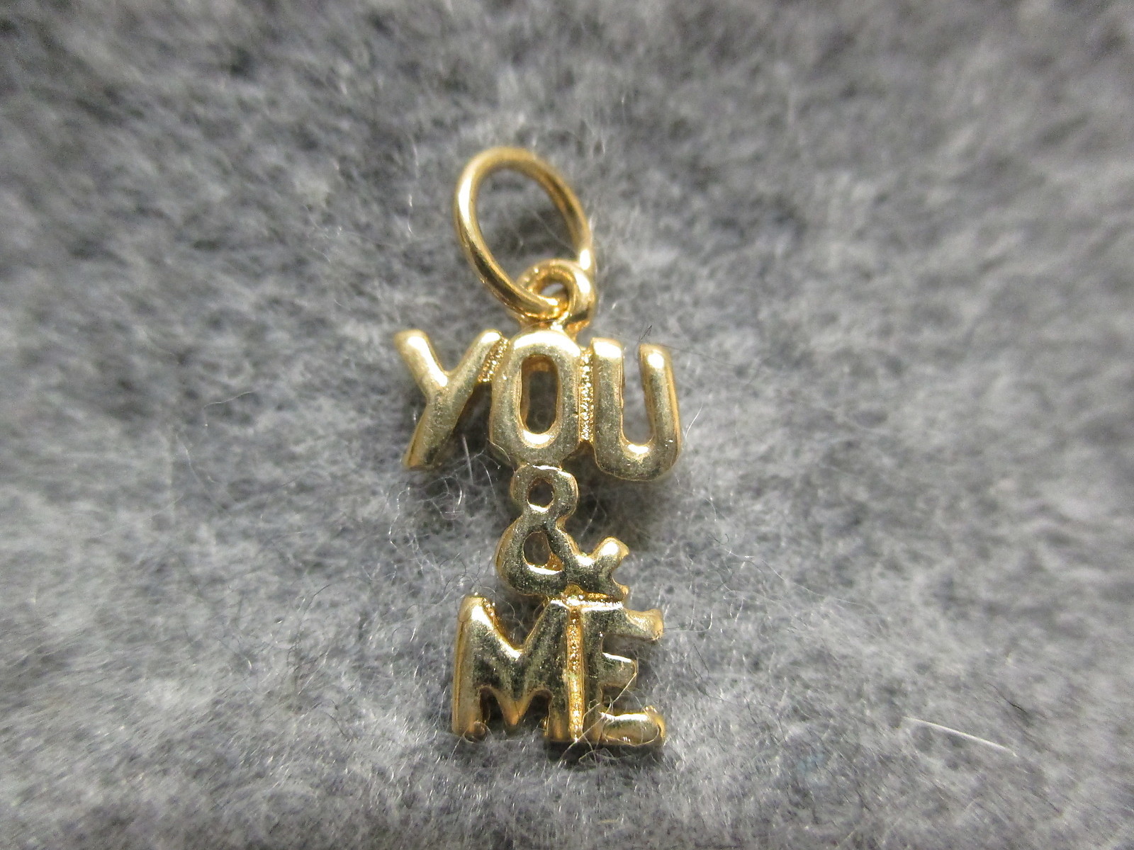 ” You & Me ” Gold Plated Pendant Charm 11/16″ Tall w/ Jump Ring NEW 2 Versions
