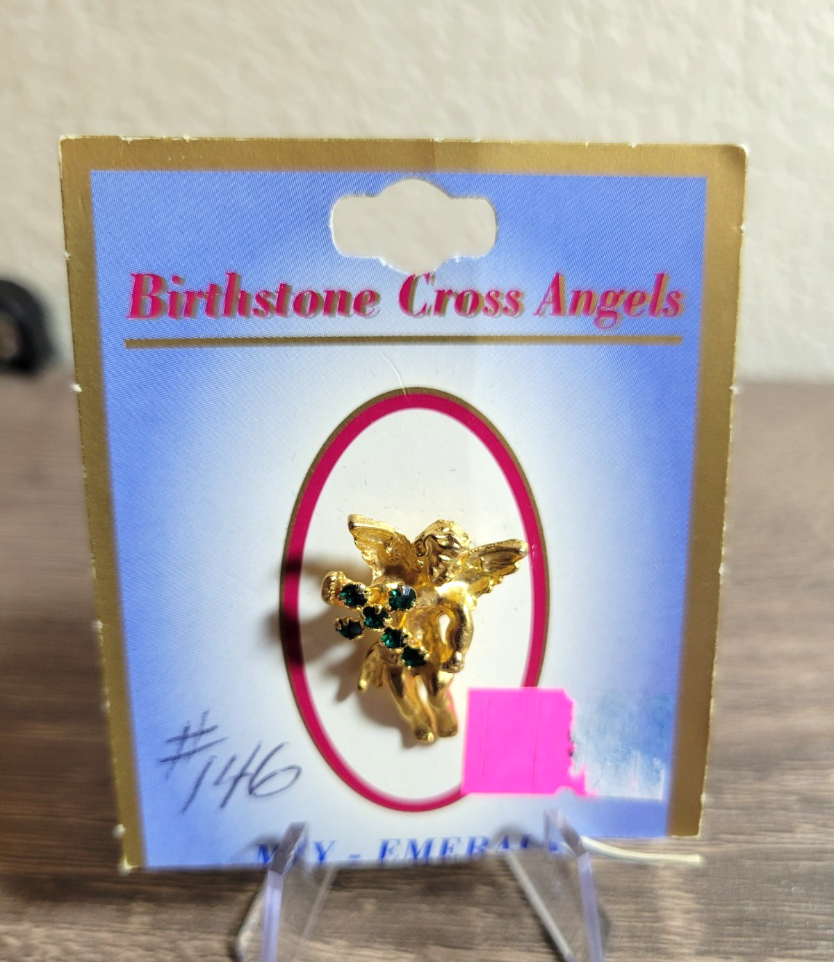 MAY BIRTHSTONE GUARDIAN ANGEL FASHION PIN FREE MINI PIN NEW ON CARD CHOOSE 1