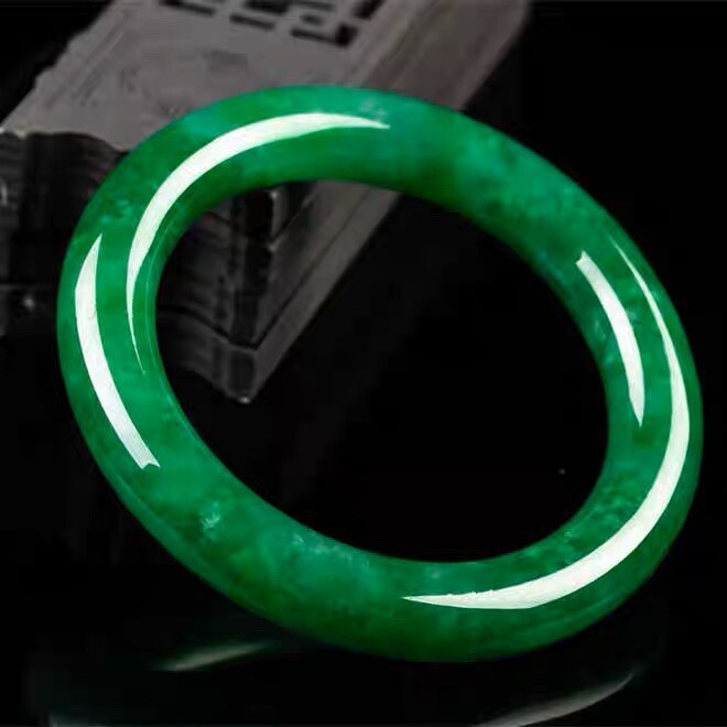 Dongling Jade Bracelet, Indian Jade Bracelet, A-grade, Full Green Bracelet
