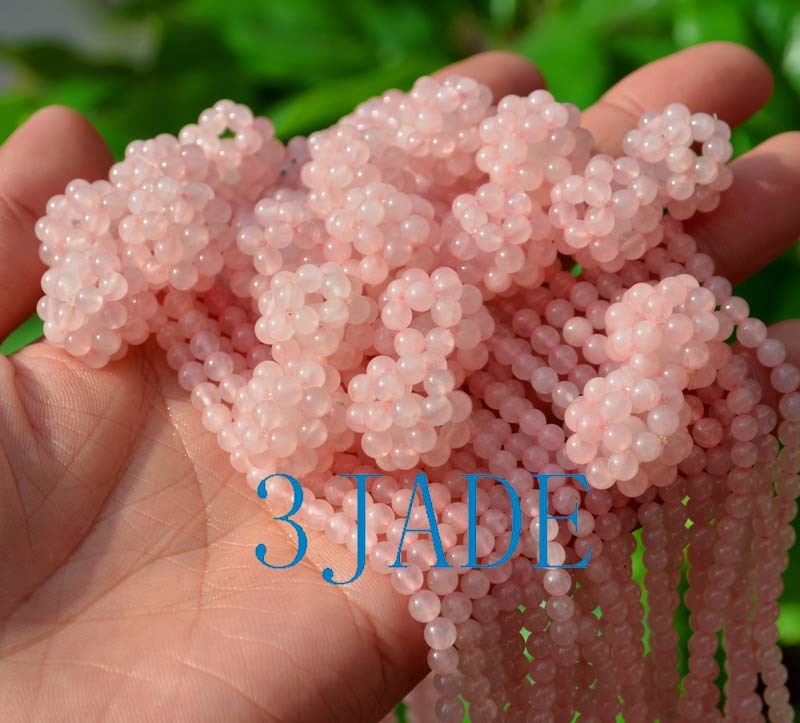 16″ Natural Rose Quartz Beads Necklace