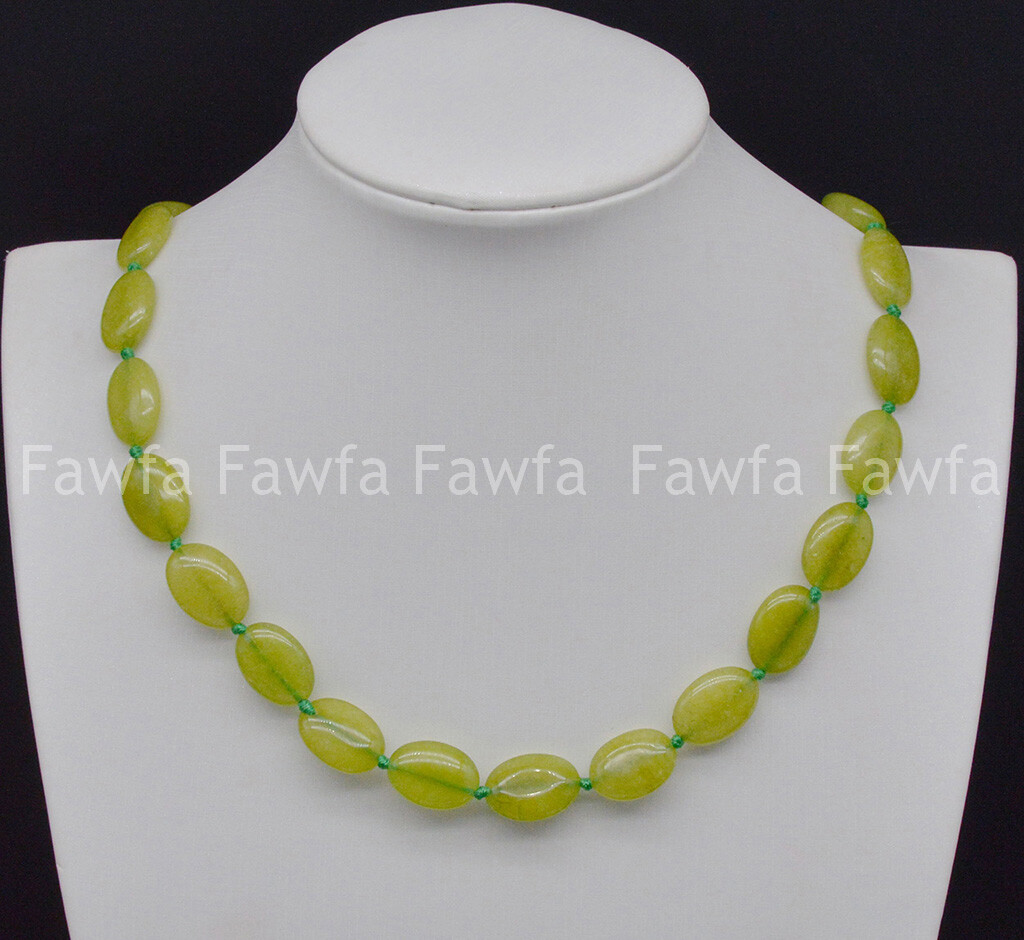 Genuine Natural 13x18mm Green Peridot Gemstone Oval Beads Long Necklace 18-48″