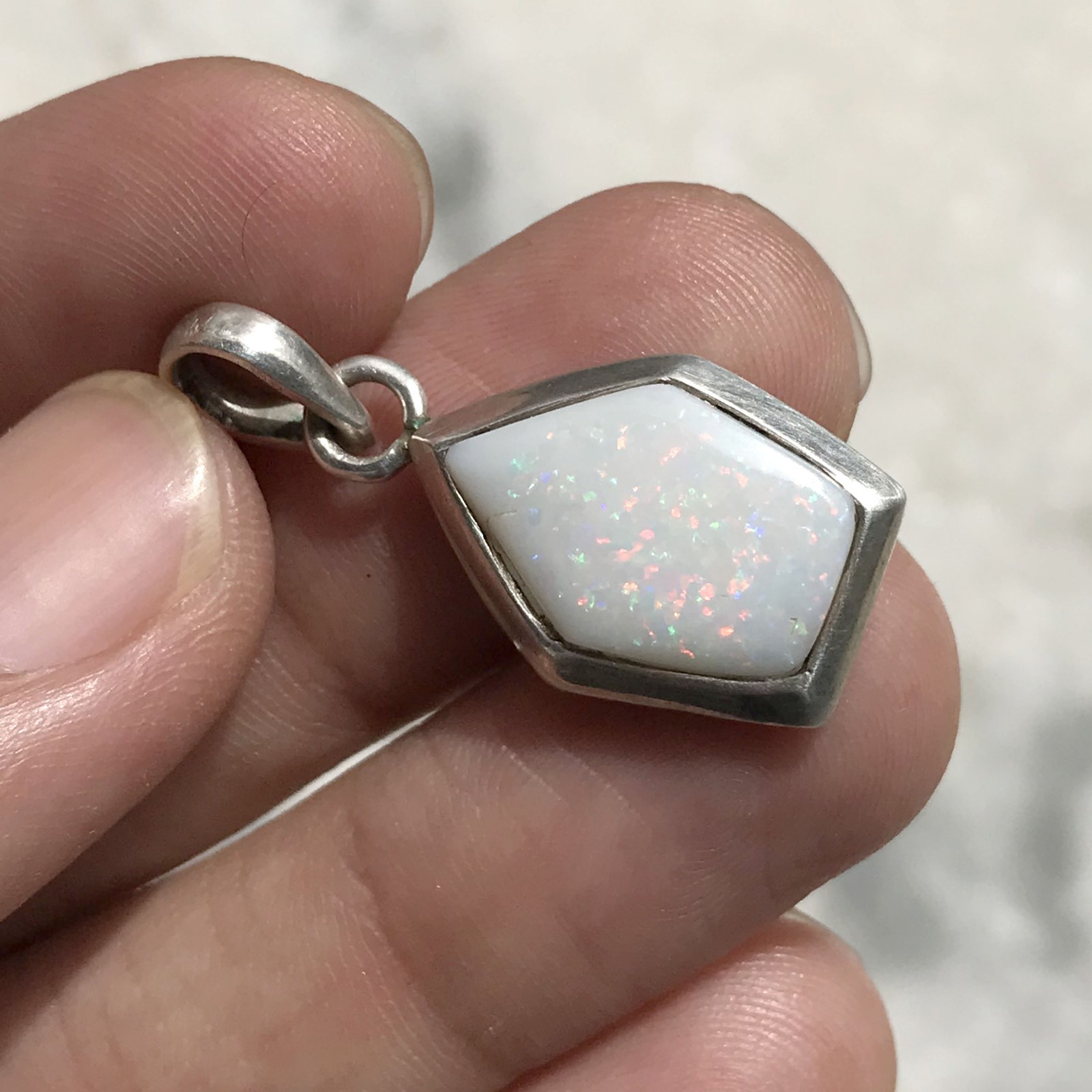 Natural Australian Multi Opal 925 Solid Sterling Silver Pendant Stone Size 20×14