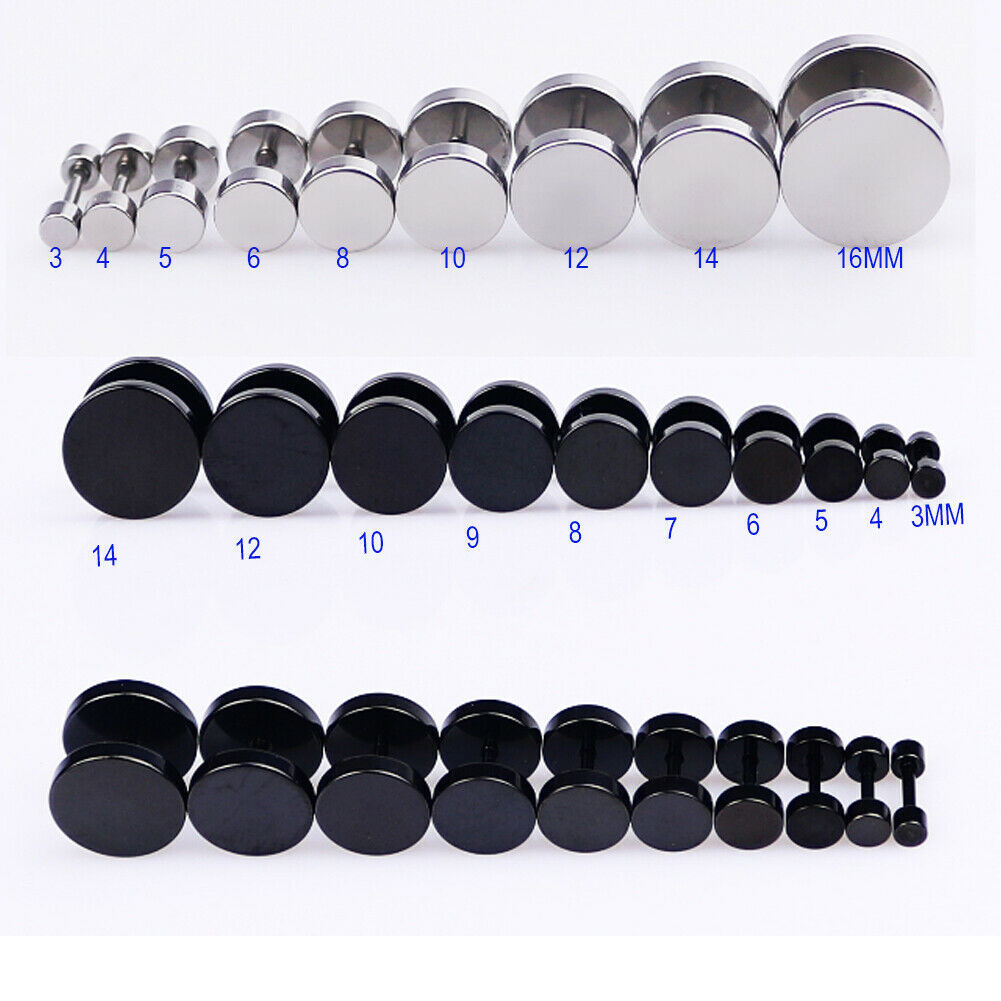 2pcs Stainless Steel Stud Earrings for Men Women Small Huggie Hoop Earrings Set