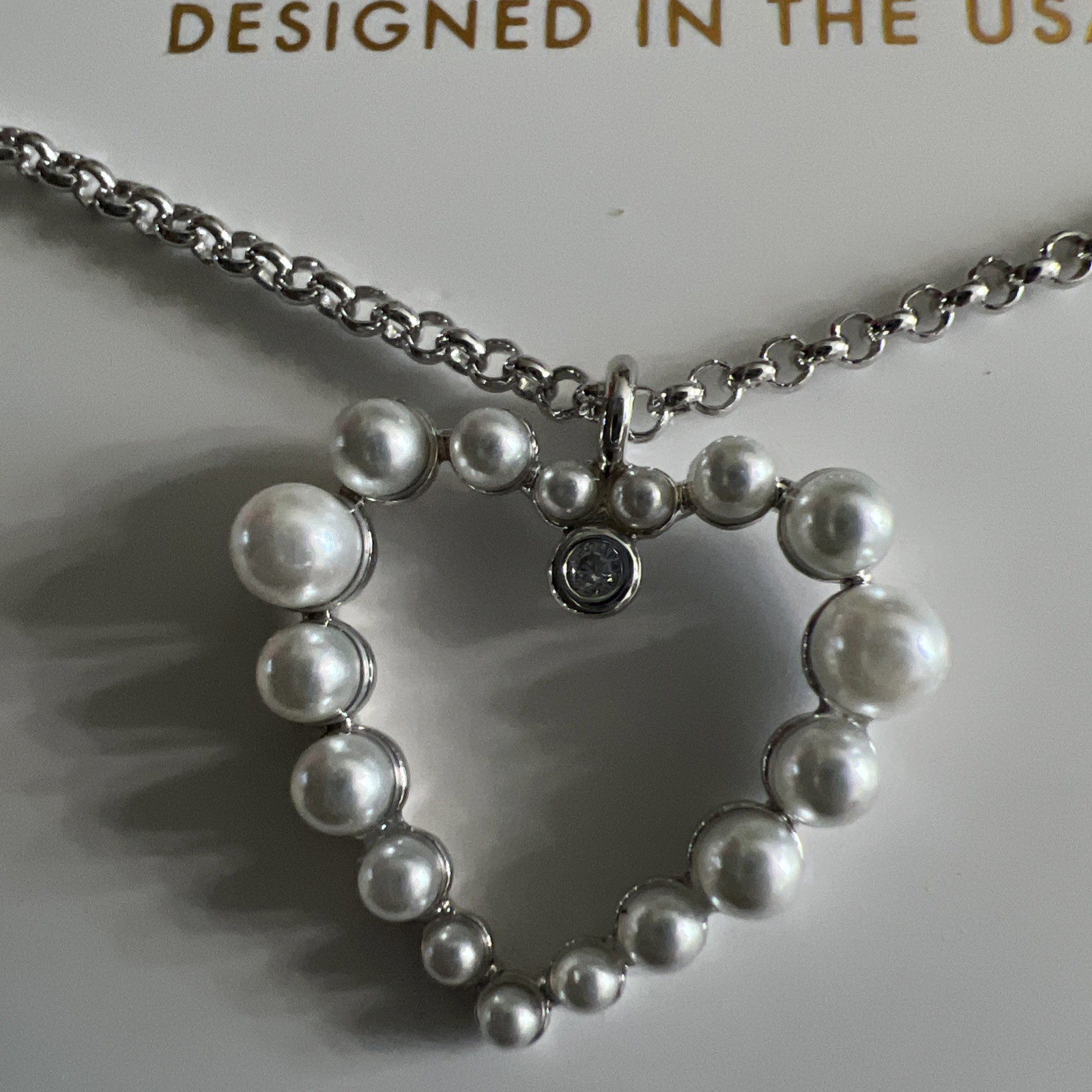 Bomb Party June 2026 💜 “The Heartfelt Necklace “Ceramic Pearl Rhodium -Dup