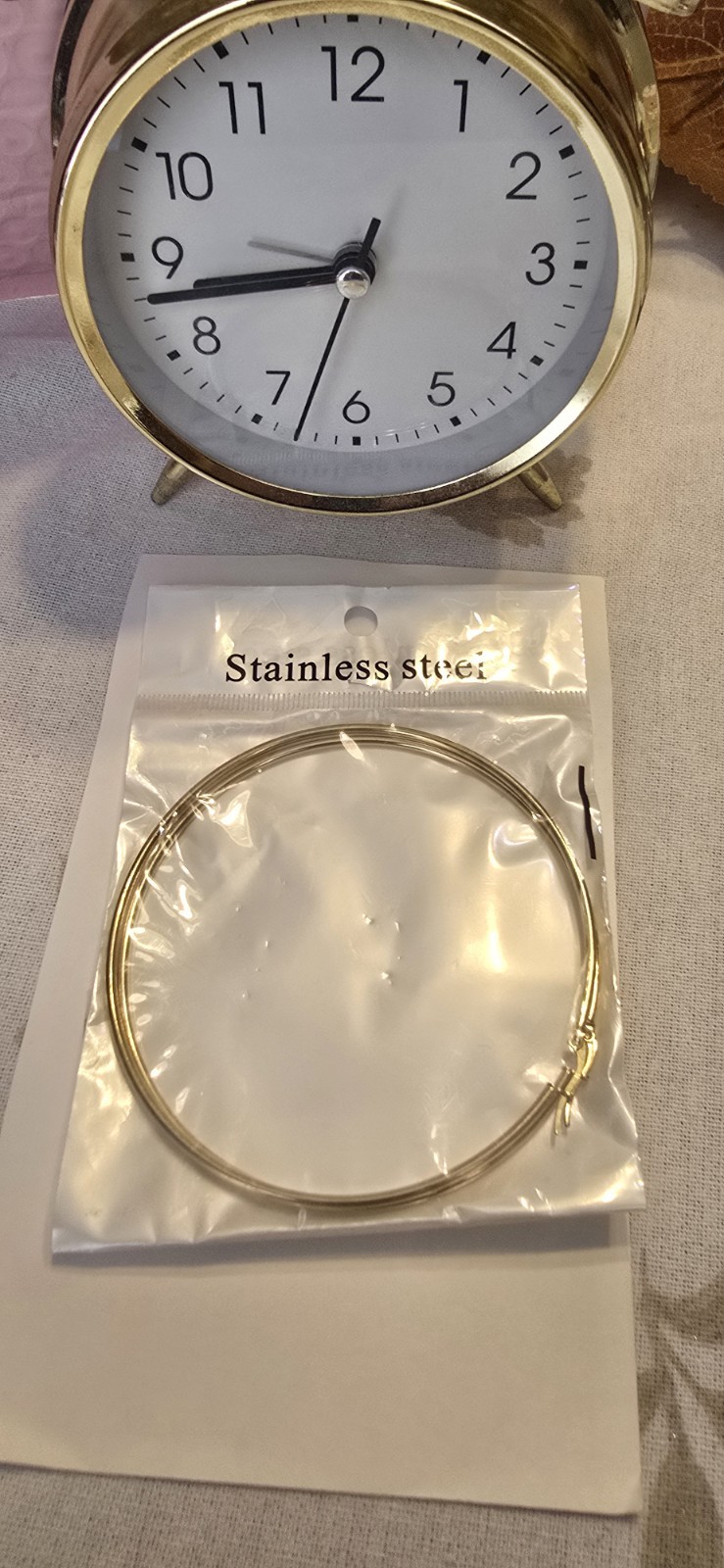 Gold Stainless Steel Large Round Hoop Earring, Latch Back, Single, 25mm+