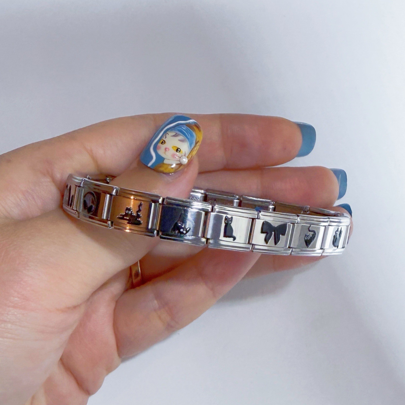 Black Cat Italian bracelet compatible with all designs Italian charm bracelet