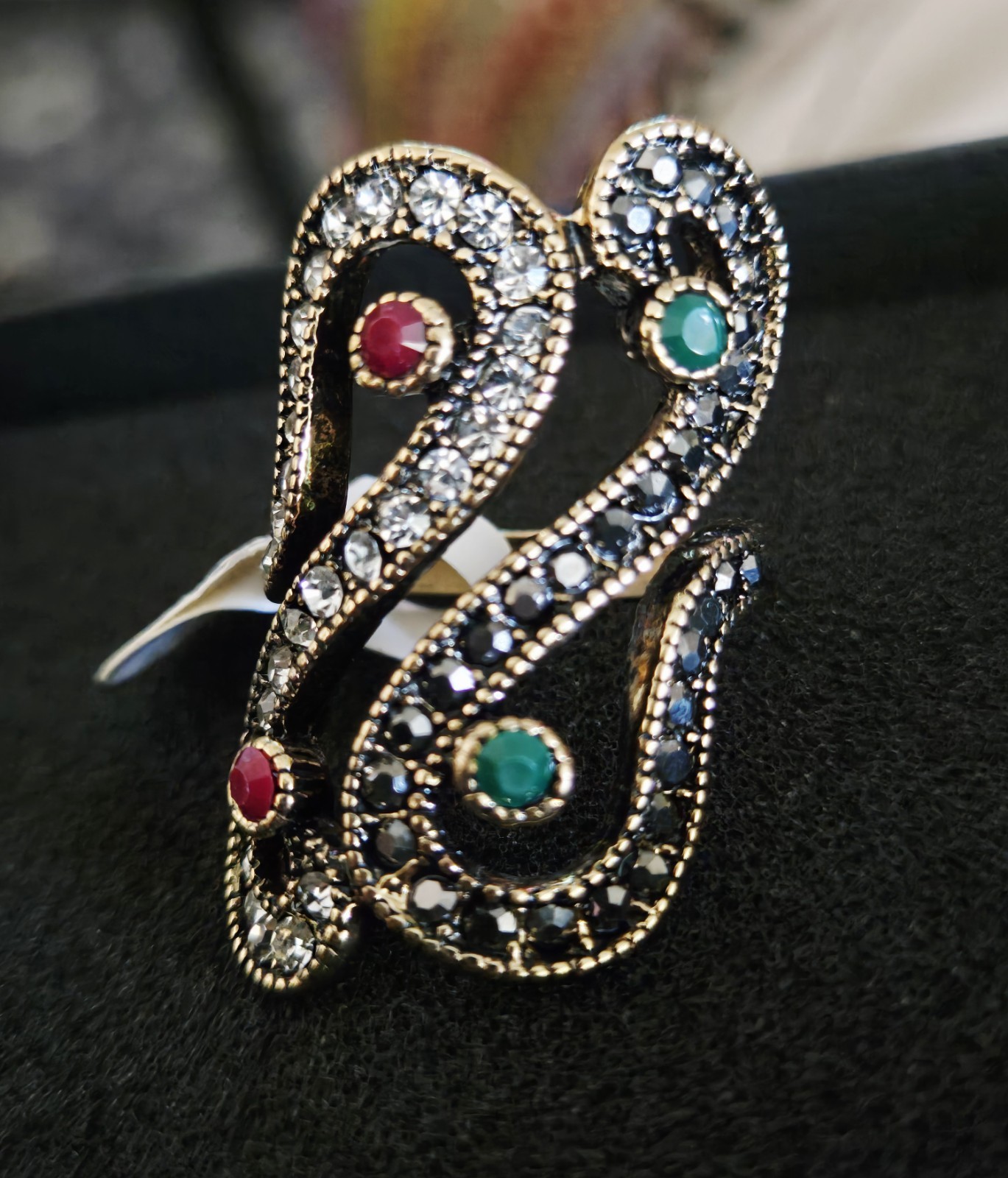Women Ring Eastern Unique Colorful Bohemian Size 7