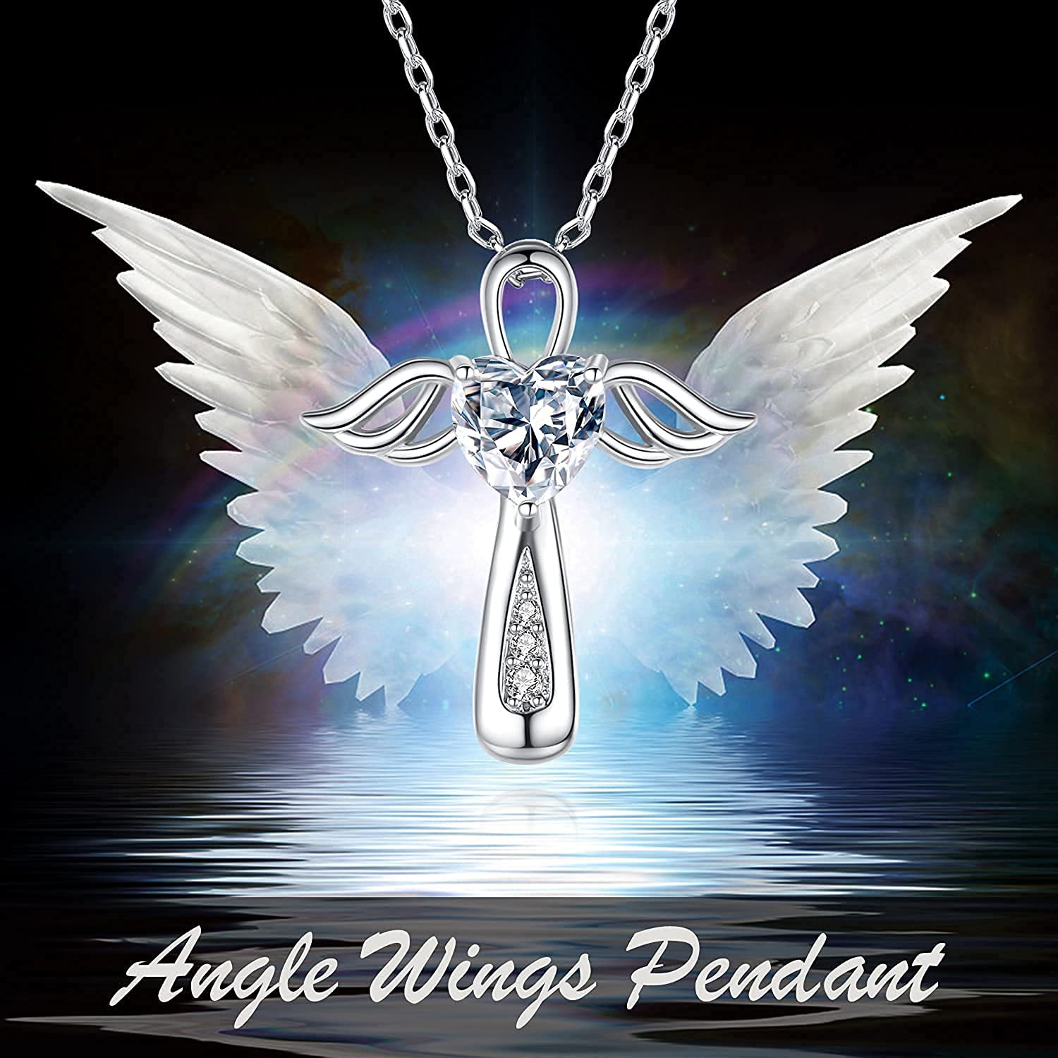 925 Sterling Silver Angel Wings Cremation Jewelry for Ashes Keepsake Memorial Cr