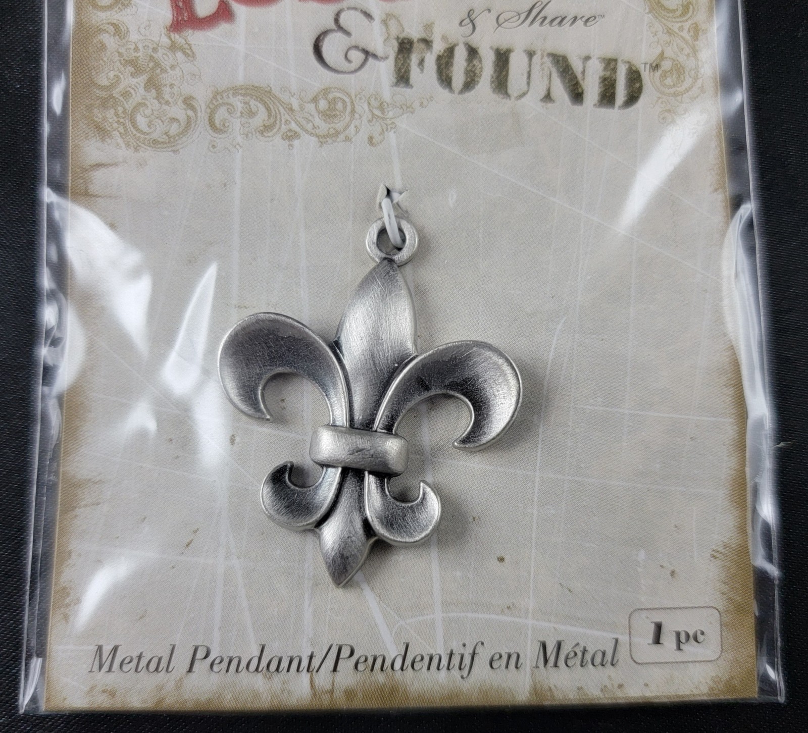 Silver-Toned Fleur de Lis Flower Necklace Charms Lot of 3 New Old Stock