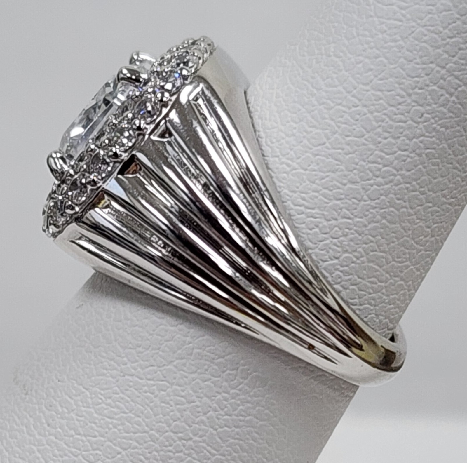 Diamonique x Jennifer Miller Sterling Silver Double Halo Cushion-Cut CZ Ring Sz5