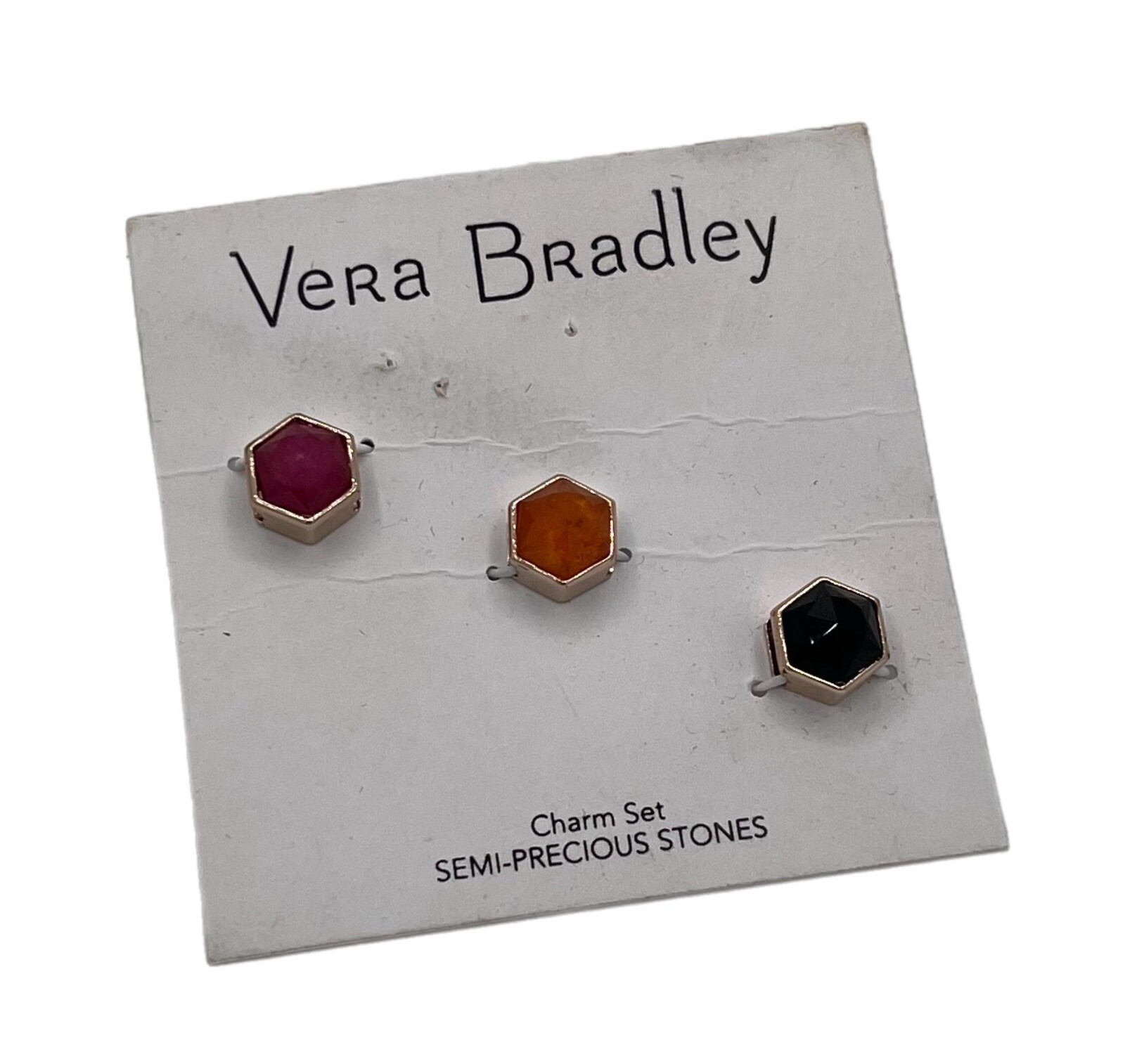 Vera Bradley Jewelry Hexagon Charm Set in Rose Gold Tone