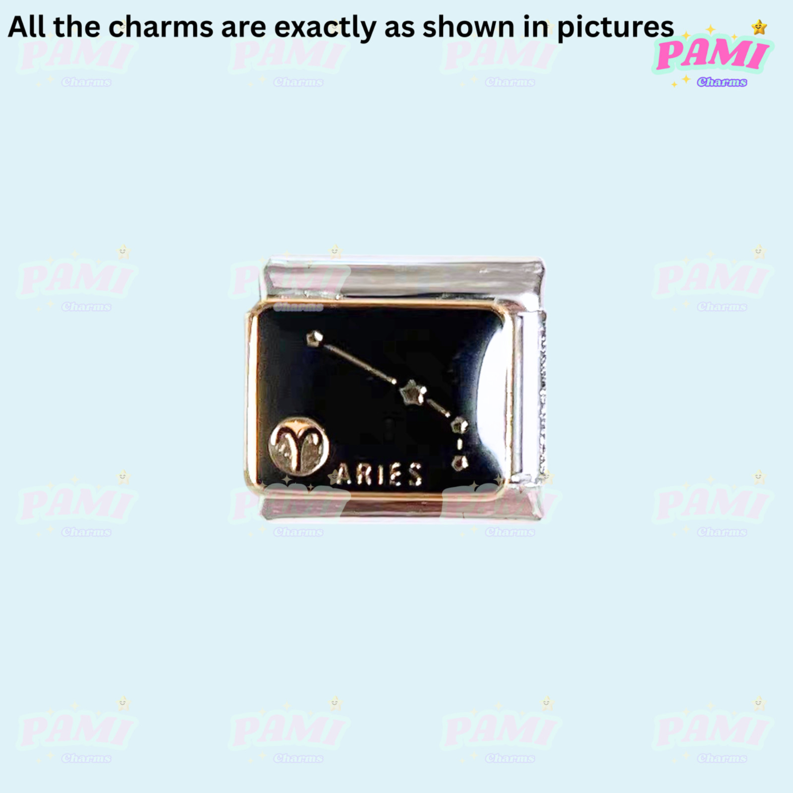 Italian charm 12 zodiac Star signs Fits All major Brands Italian charm bracelet