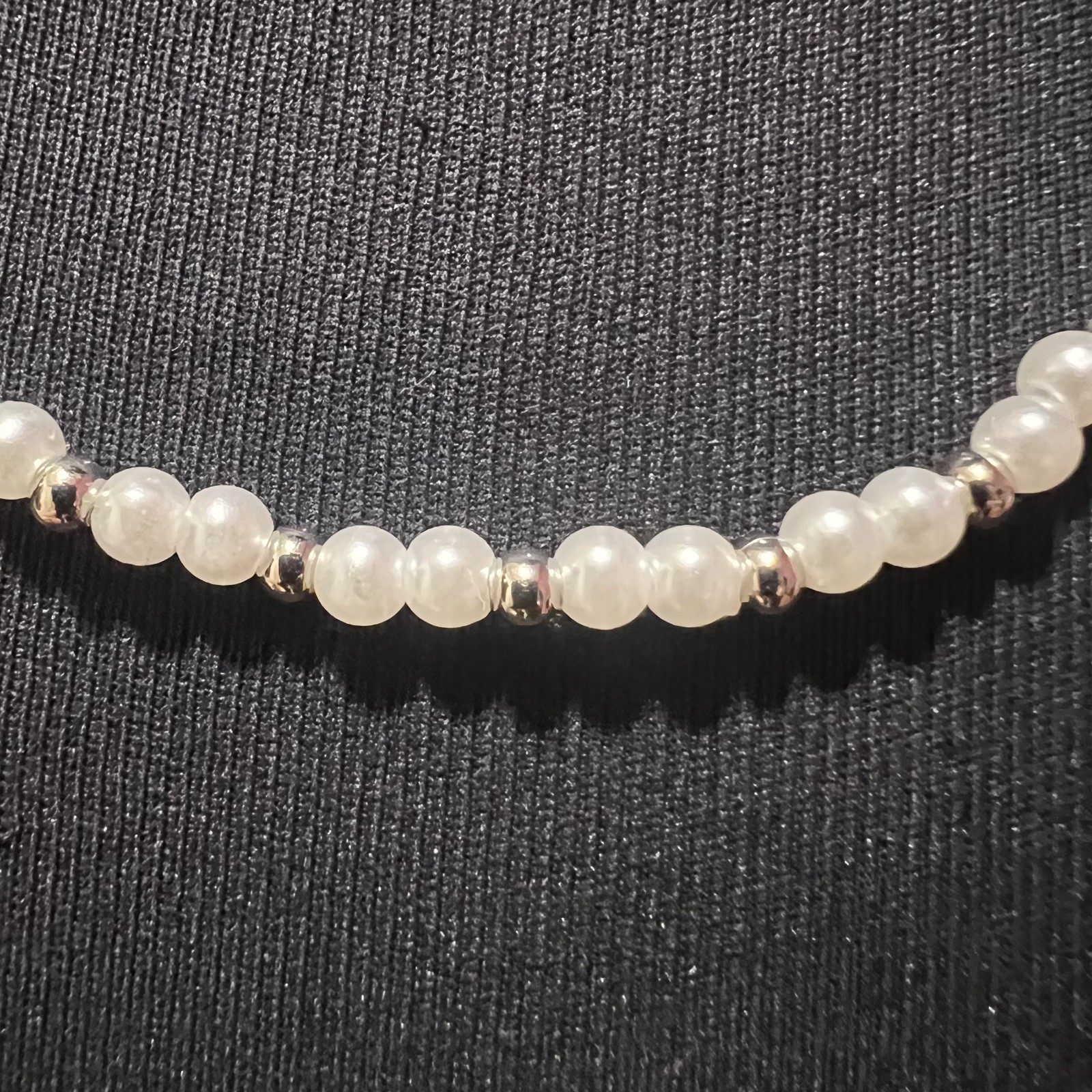 Handmade beaded layering necklace choker multi strand seed bead faux pearl boho