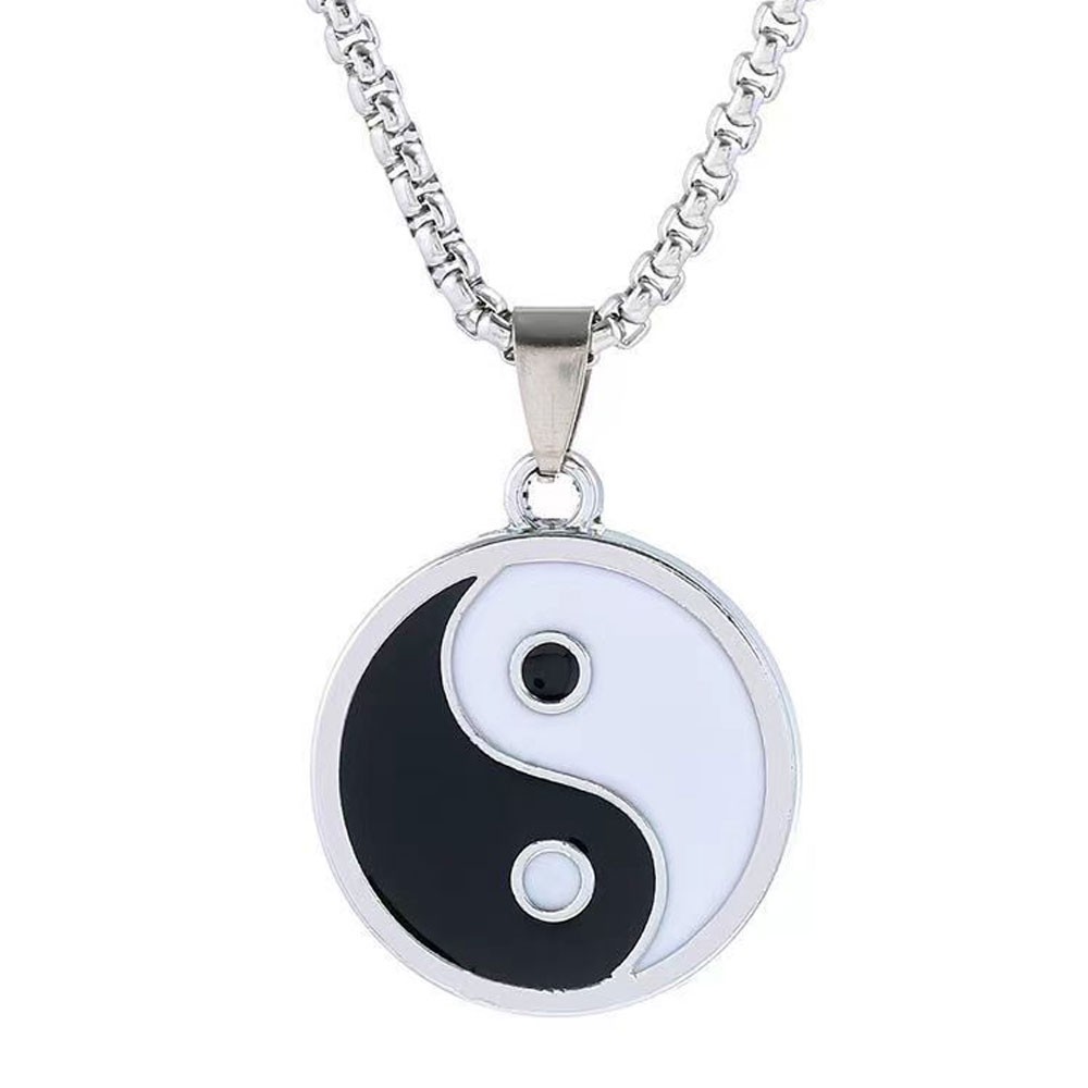 Chain Mens Stainless Steel Amulet Ying Yin Yang Pendant Necklace Gift
