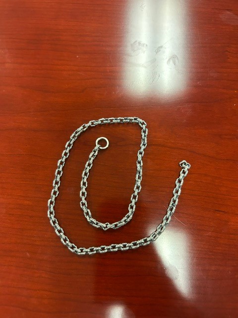 Oxidized Rustic Hammered Silver Cable Necklace Chain 6mm