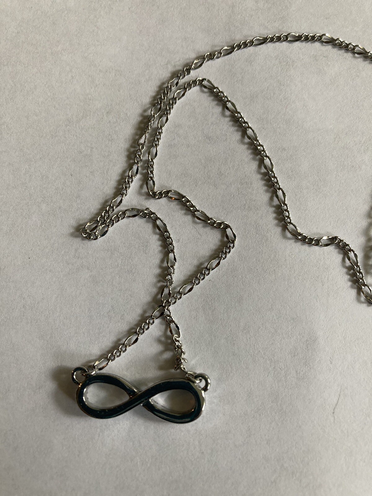 Lea Sophia 9″ Silver-Tone Rhinestone Infinity Necklace