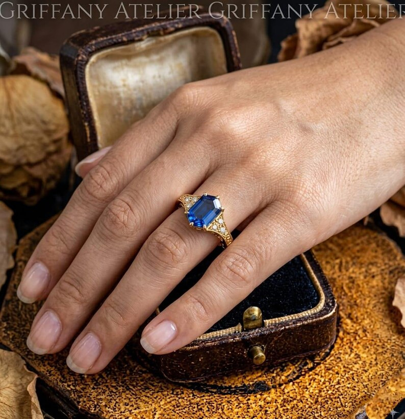 Lab Created Blue Topaz Ring, Base Metal: Brass Finish: Gold Plated, Gift