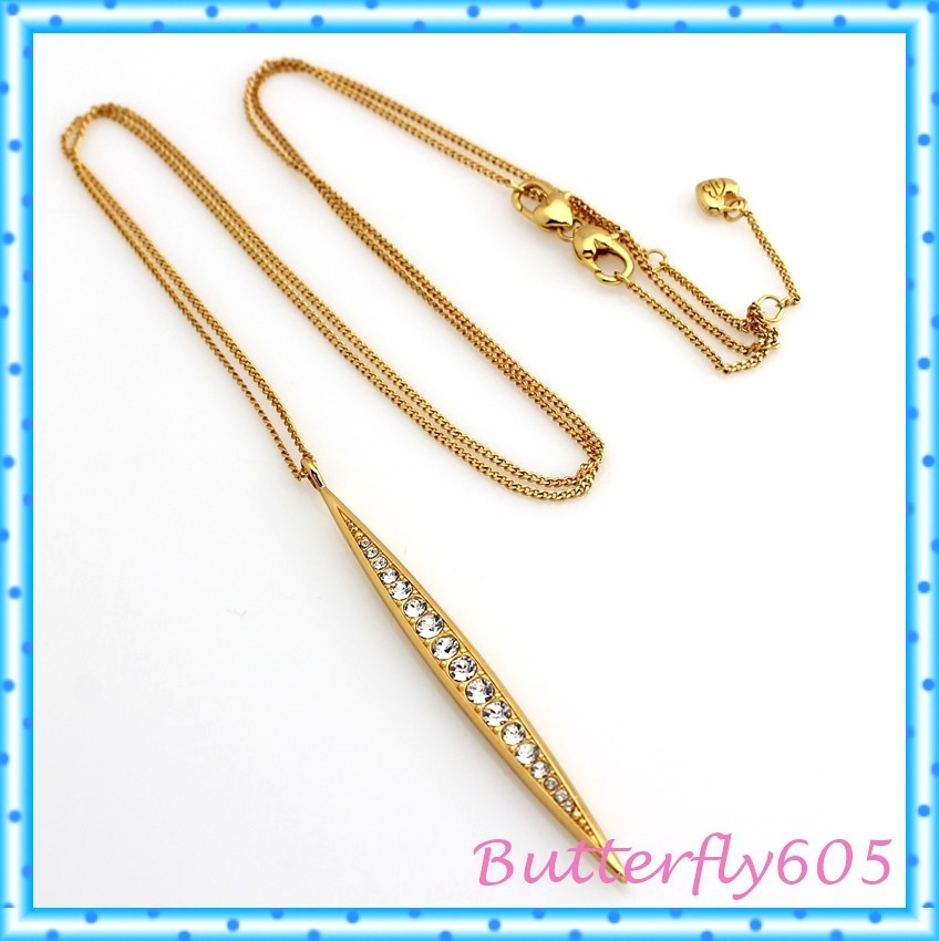 Brighton Contempo Ice Convertible Reversible Gold Crystal Long Pendant Necklace