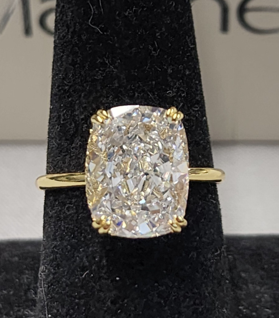 Maxine 18K Gold Plated Elongated Cushion Cut Ring sz 8