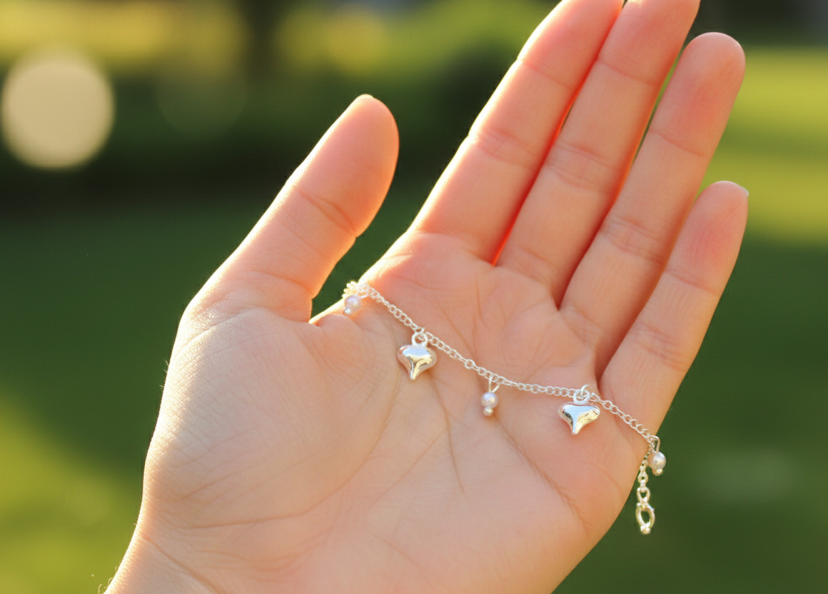 Silver Tone Brass Anklet Silver Plated Designer Anklet Minimalist Charm Anklet
