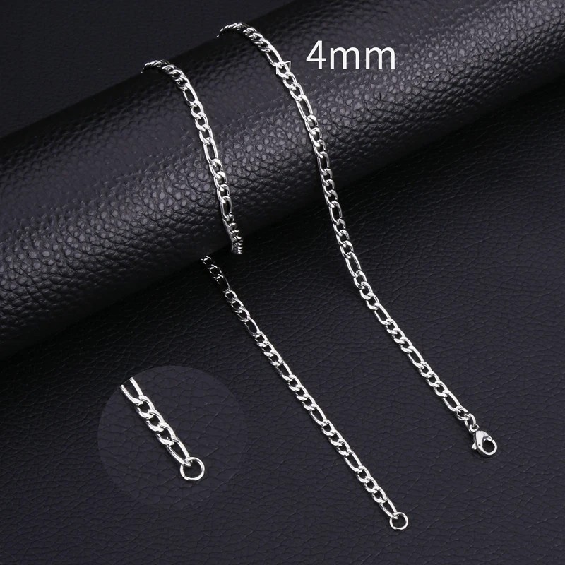 Classic Stainless Steel Rope Chain Necklace for Men Women 2mm 3mm 4mm 5mm